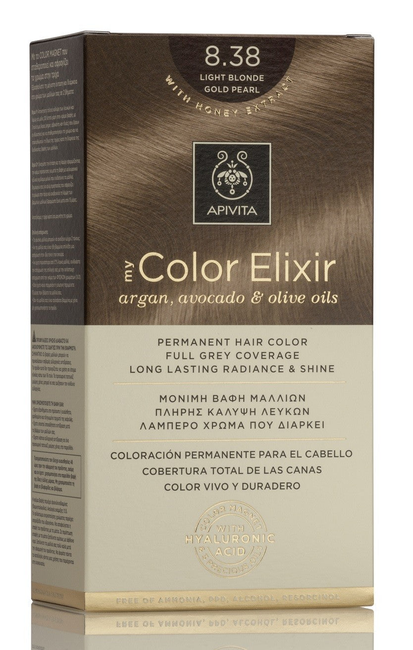 APIVITA Tinte 8.38 Rubio Claro Dorado Perlado My Color Elixir