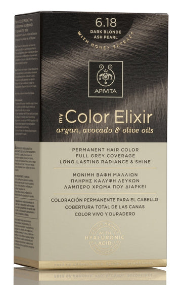 APIVITA Tinte 6.18 Rubio Oscuro Ceniza Perlado My Color Elixir