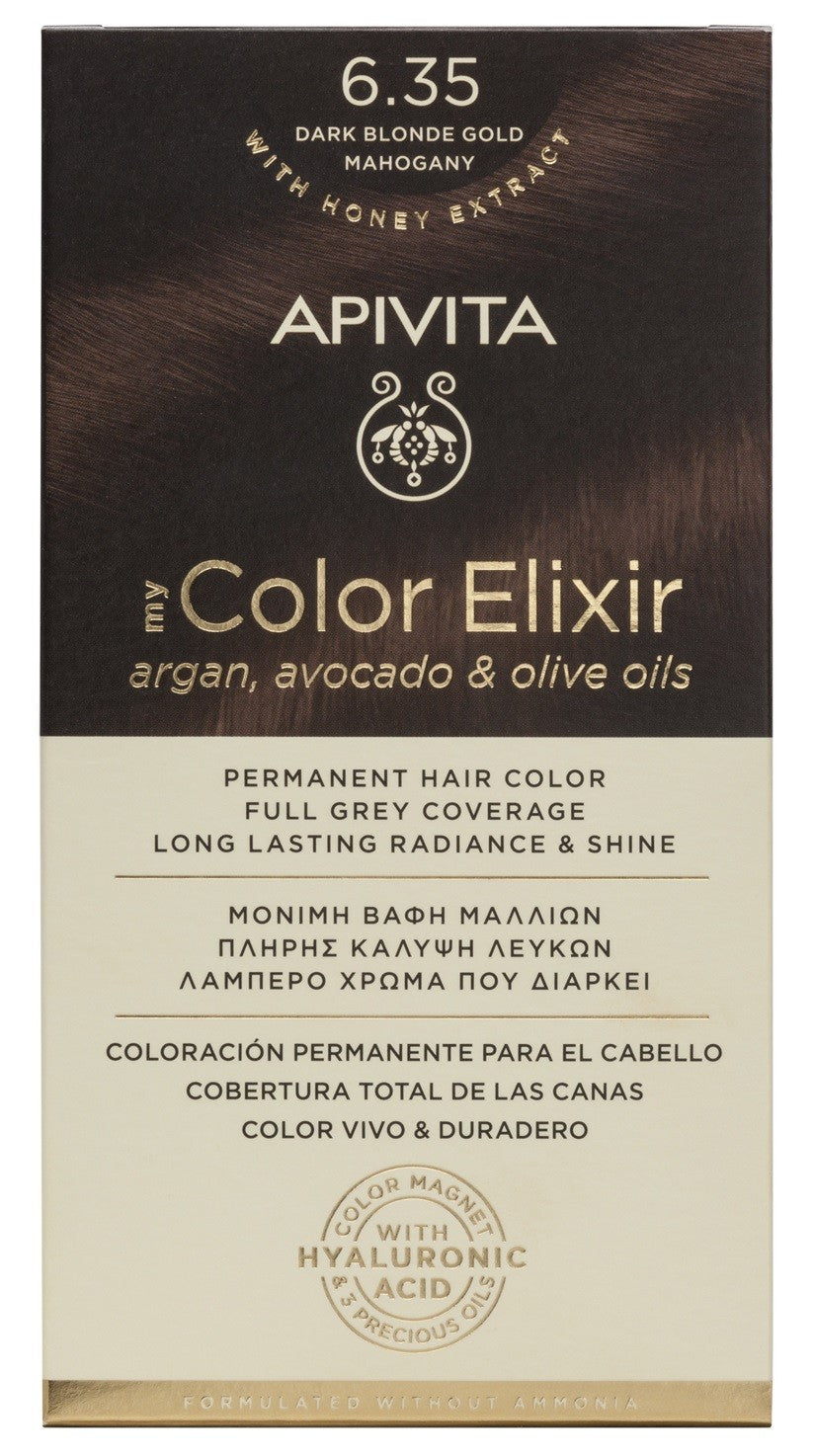 APIVITA Tinte 6.35 Rubio Oscuro Dorado Caoba My Color Elixir