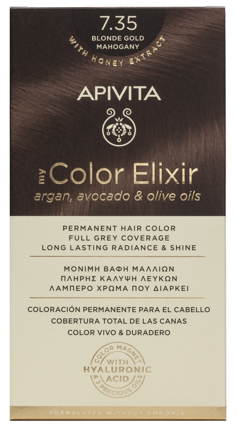 APIVITA Tinte 7.35 Rubio Dorado Caoba My Color Elixir
