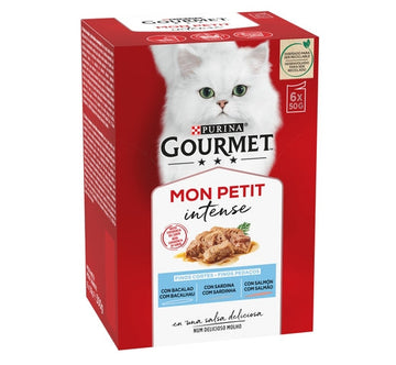 Purina Gourmet Mon Petit Selección de Pescados Comida Húmeda para Gatos 6x50g