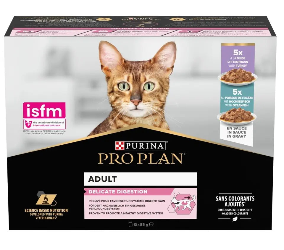 Purina Pro Plan Feline Multi Delicate Fish Turkey Sachets 10 sachets 850g