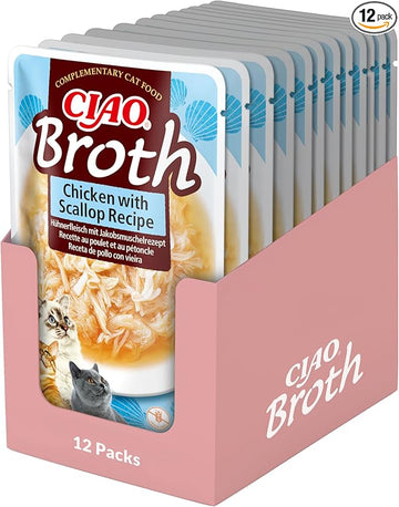 Churu Cat Ciao Broth Pollo Vieira Comida Húmeda 12 sobres de 40g