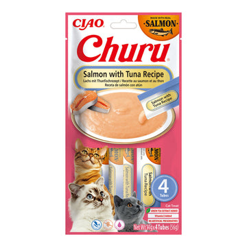 Churu Salmón con Atún Snack Cremoso para Gatos 12 ud