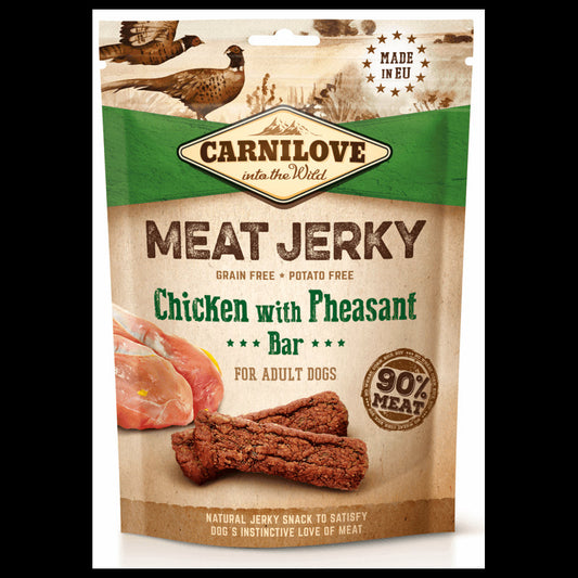 Carnilove Jerky Pollo y Faisán Golosinas para Perros 12 ud