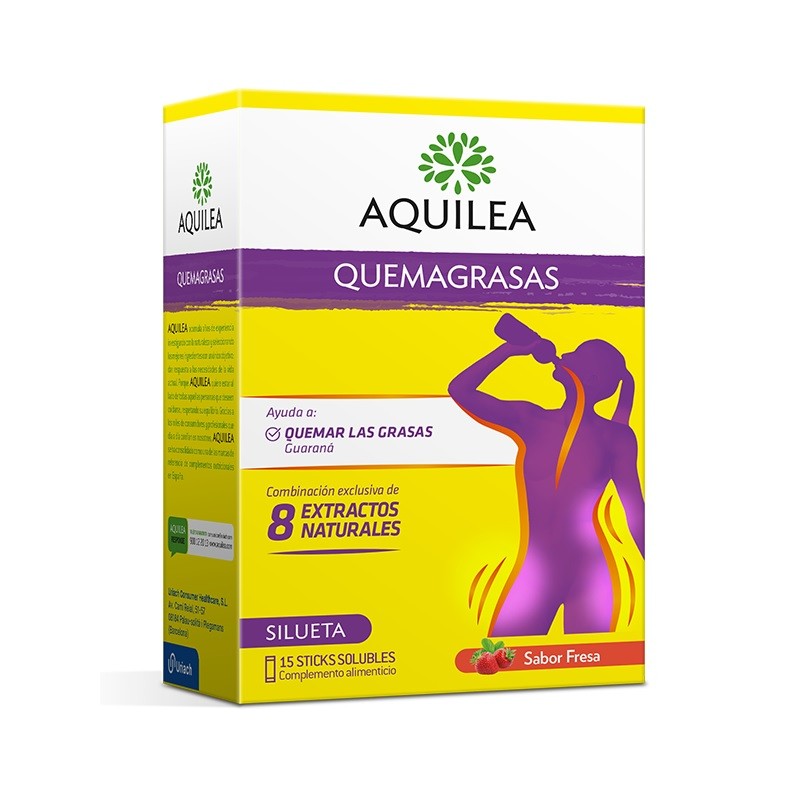 AQUILEA Quemagrasas 15 Sticks Solubles Sabor Fresa