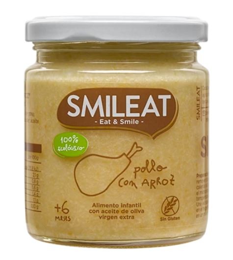 SMILEAT Tarrito Ecológico de Pollo con Arroz 230g