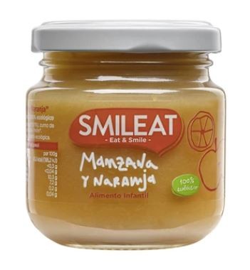 SMILEAT Tarrito Ecológico de Manzana, Naranja y Zanahoria 130g