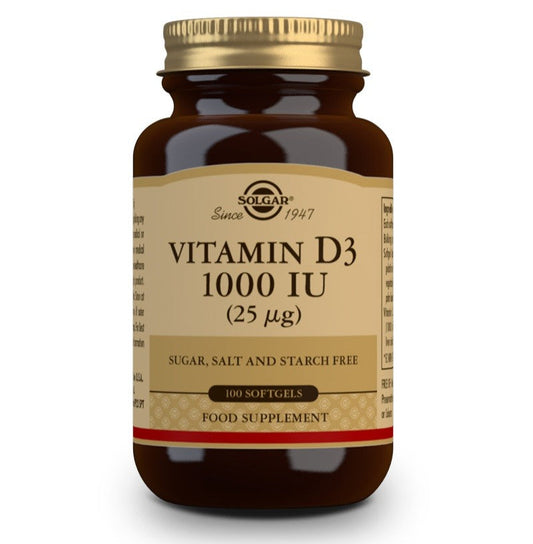 SOLGAR Vitamina D3 1000iu (25µg) 100 Cápsulas Blandas