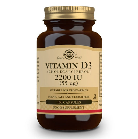 SOLGAR Vitamina D3 2200Ui (55Mcg) (Colecalciferol) 100 Cápsulas Vegetales
