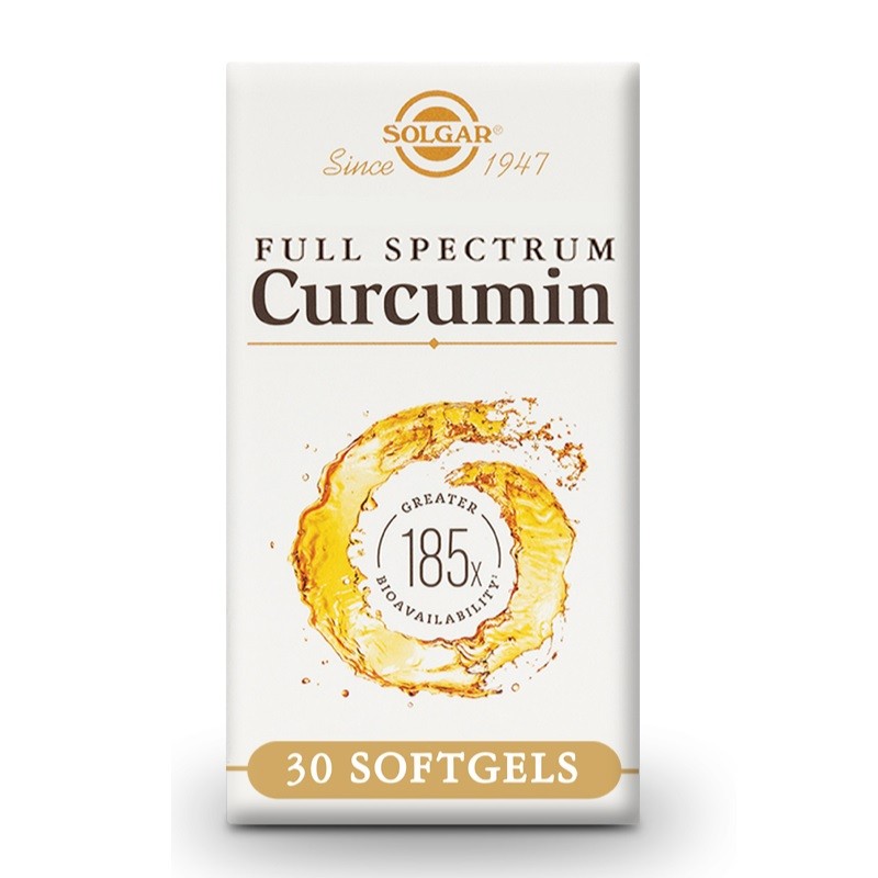 SOLGAR Curcumina de Espectro Completo 185x (30 Cápsulas Blandas)