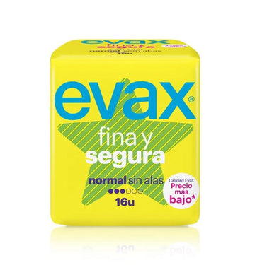 EVAX Fina y Segura Normal Compresa Sin Alas 16 Unidades