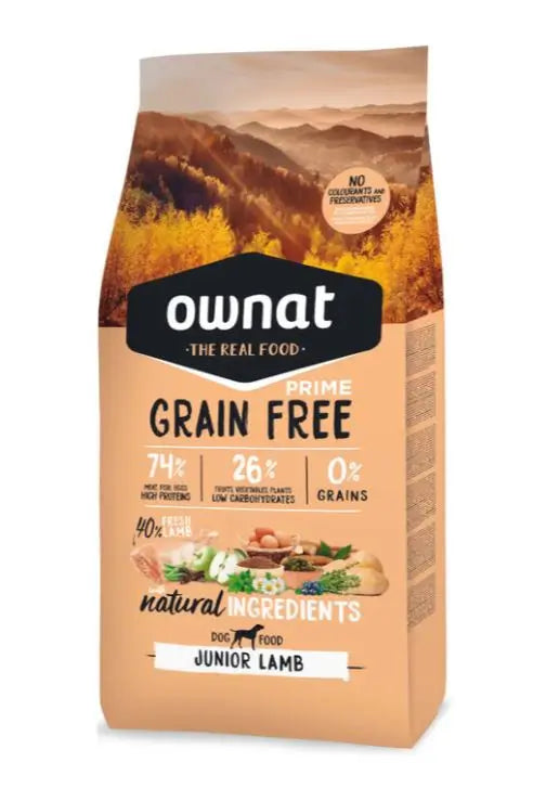 Ownat Grain Free Prime Canine Junior Lamb Feed 12kg
