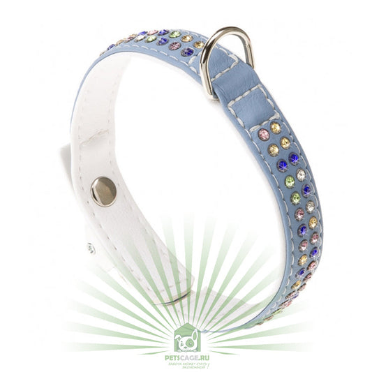 Ferplast Lux C15 Collar Ecopiel Blanco/Turquesa 28cm