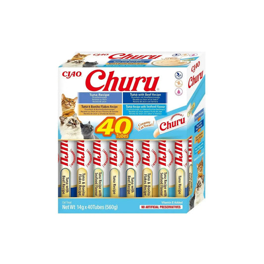 Churu Cat Variedades de Atún Snacks 40 tubos x 14g