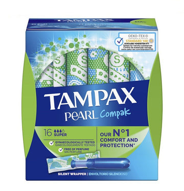 TAMPAX Pearl Compak Super Tampones 16 Unidades