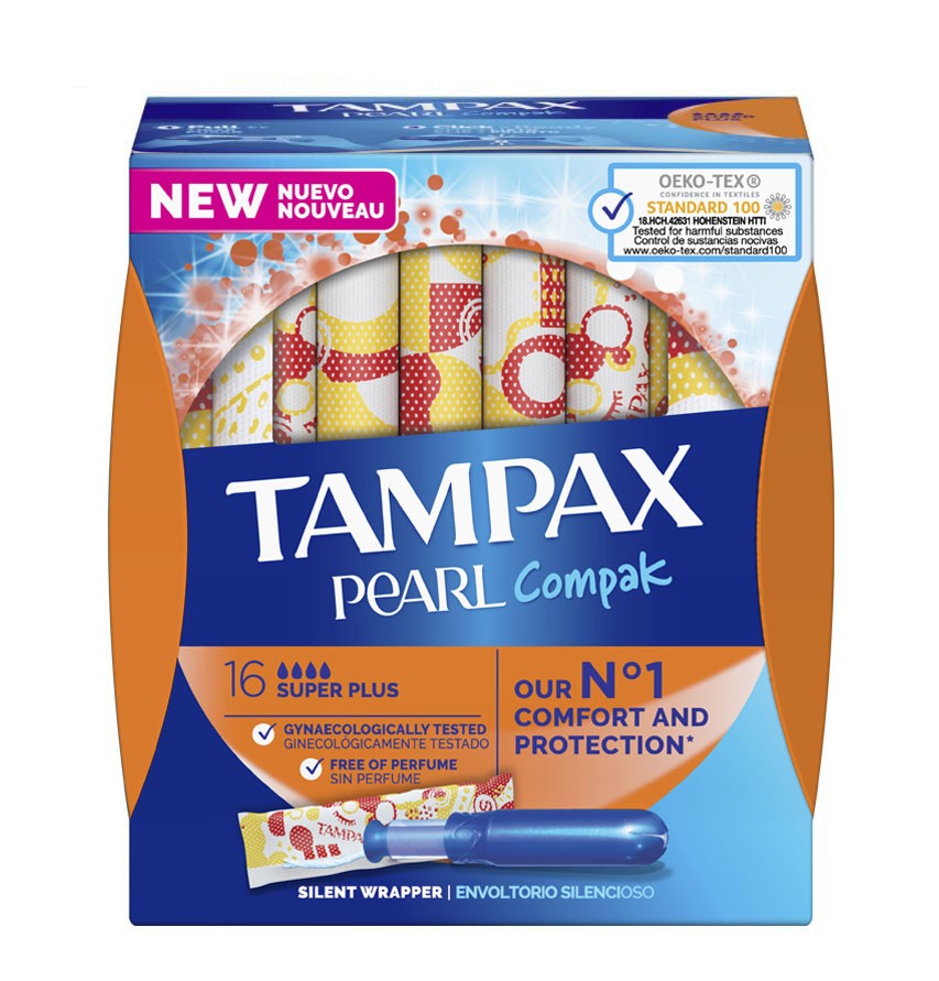TAMPAX Pearl Compak Super Plus Tampones 16 Unidades