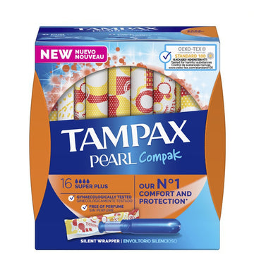 TAMPAX Pearl Compak Super Plus Tampones 16 Unidades