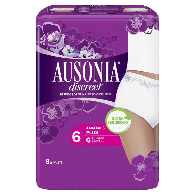 AUSONIA Discreet Plus Ropa Interior Talla G 8 Unidades