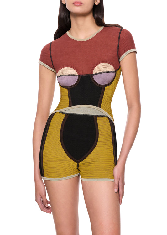 1980 - 1990s Jean Paul Gaultier Geometric Knitted Two-Piece