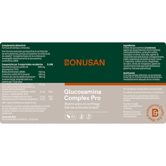 Bonusan Glucosamina Complex Pro 60 Tabletas
