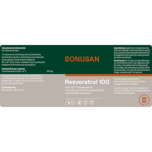 Bonusan Resveratrol 100 Mg 60 Cápsulas