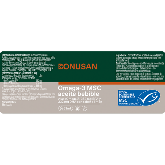 Bonusan Omega-3 Msc Aceite Bebible 58 ml