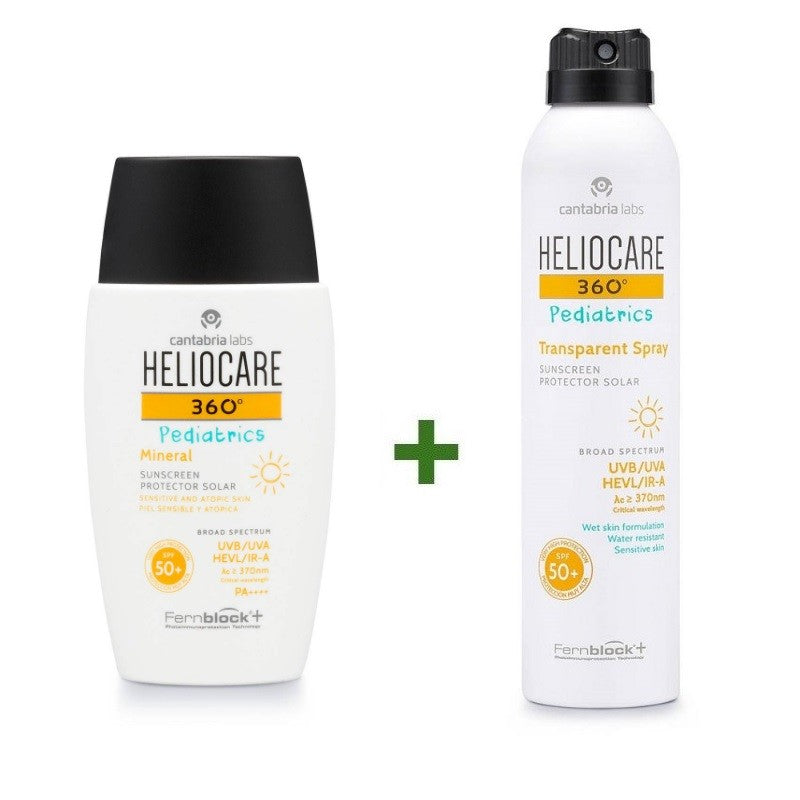 HELIOCARE 360º Pediatrics Pack Mineral SPF50 (50ml) + Pediatrics Spray Transparente 200ml