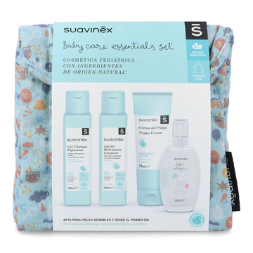 SUAVINEX Neceser de Viaje de Tela Azul Baby Care Essentials Set