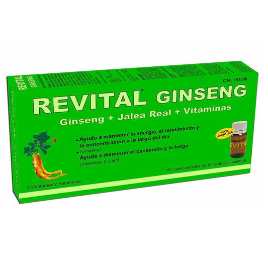 REVITAL Ginseng + Jalea Real + Vitaminas 20 Viales