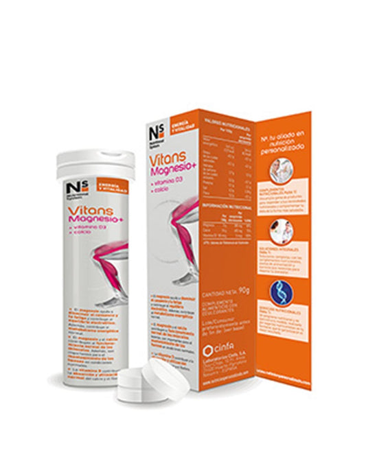 NS VITANS Magnesio+ Sabor Naranja 15 Comprimidos Efervescentes