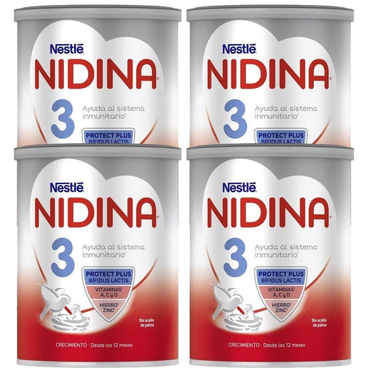 NIDINA 3 Leche de Crecimiento para Lactantes Pack Oferta 4x800g