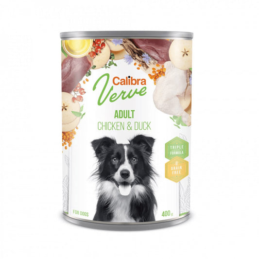Calibra Dog Gf Verve Adult Chicken and Duck Wet Canned Food 6 cans of 400g