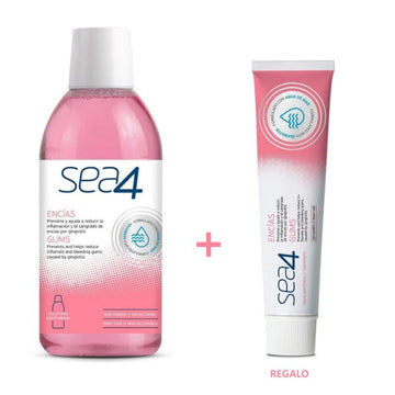 SEA4 Colutorio Encías 500ml + Pasta de Dientes Encías 75ml GRATIS