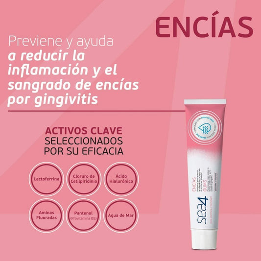 SEA4 Colutorio Encías 500ml + Pasta de Dientes Encías 75ml GRATIS