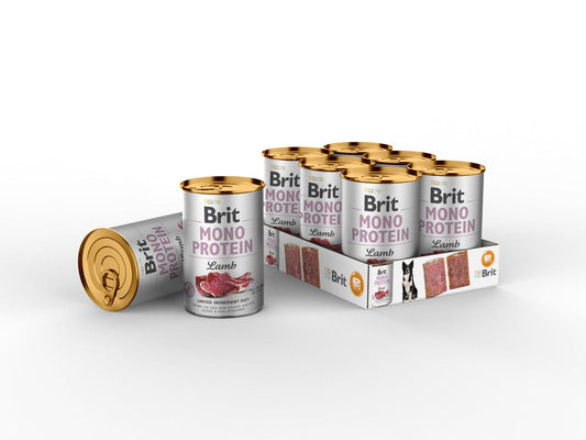 Brit Mono Protein Cordero Comida Húmeda para Perros 6 latas de 400gr