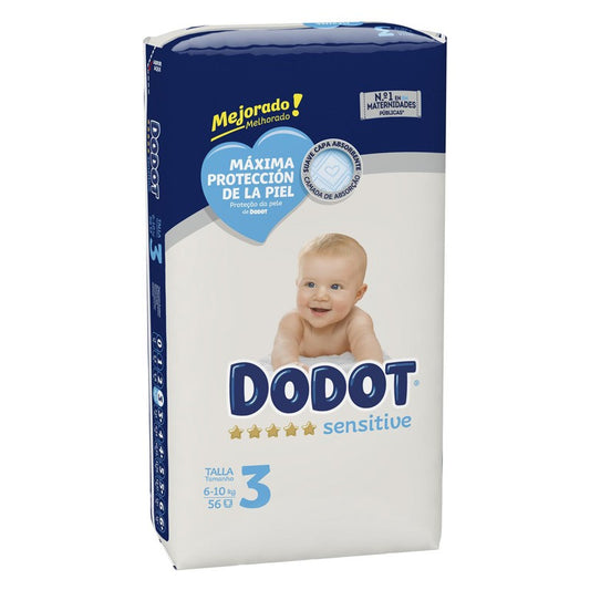 DODOT Pañales Sensitive Talla 3 (6-10kg) 56 Unidades