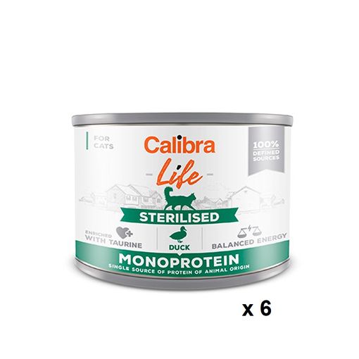Calibra Cat Life Sterilised Duck Cat Food 6 cans 200g
