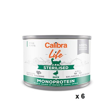 Calibra Cat Life Sterilised Duck Cat Food 6 cans 200g