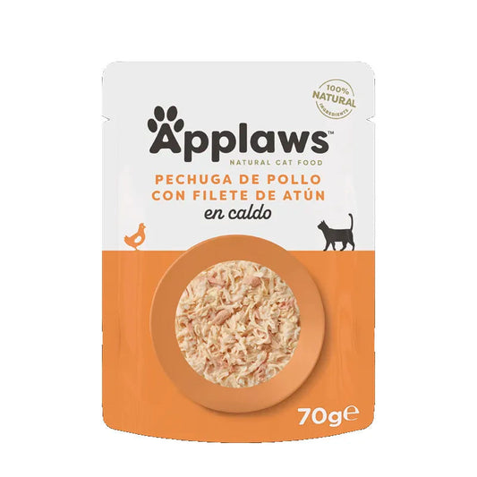 Applaws Cat Pechuga de Pollo y Filete de Atún Complemento 70gx12un