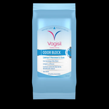 VAGISIL Toallitas Odor Block Higiene Íntima 20 toallitas