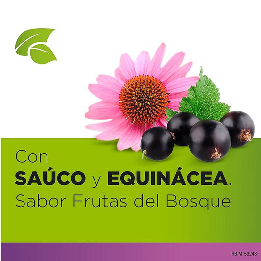 STREPHERBAL Saúco y Equinácea sabor Frutas del Bosque 16 pastillas de chupar
