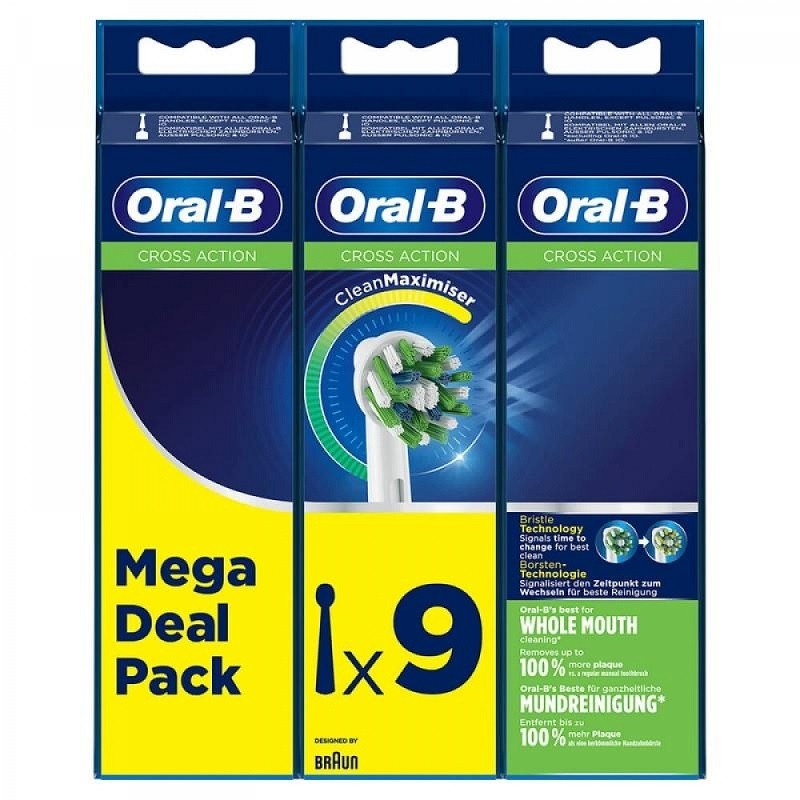 ORAL-B CrossAction Recambio Cepillo de Dientes Eléctrico 9 Cabezales