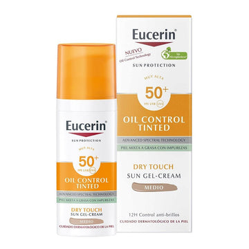 EUCERIN Oil Control SPF50+ with Medium Tint Dry Touch Facial Sunscreen Gel-Cream 50ml