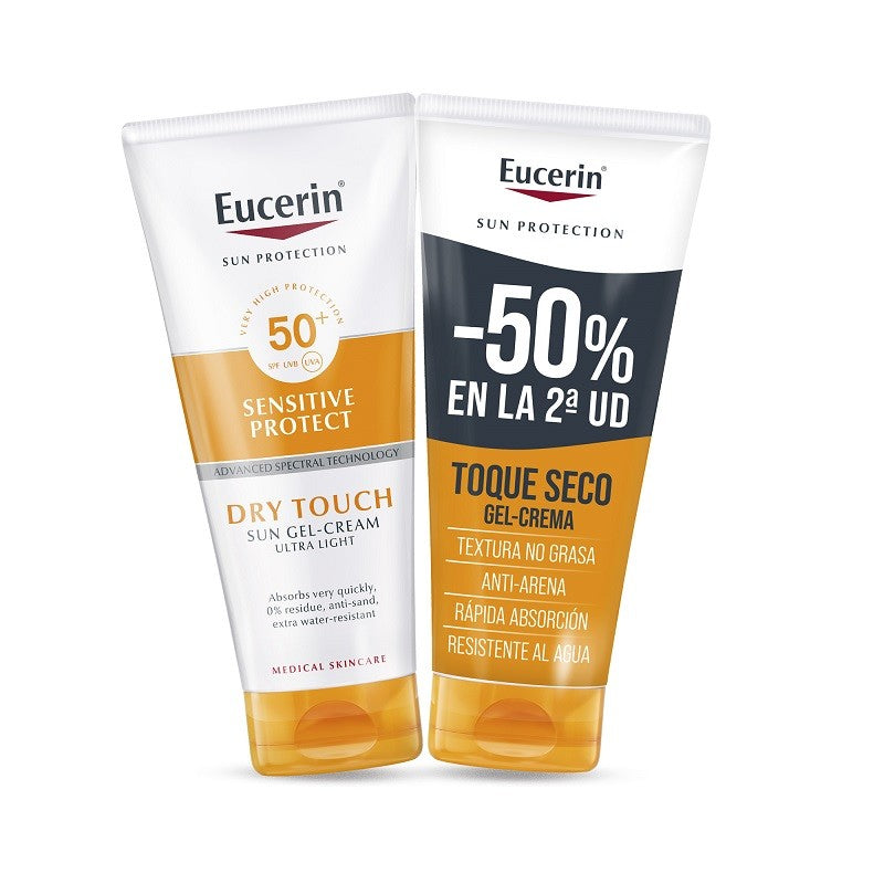 EUCERIN Protector Solar Sensitive Protect Gel-Crema Ultraligera Toque Seco SPF50+ DUPLO 2x200ml