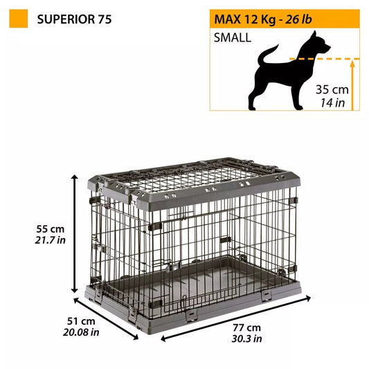 Ferplast Superior 75 Jaula para Perros Negra 7390g