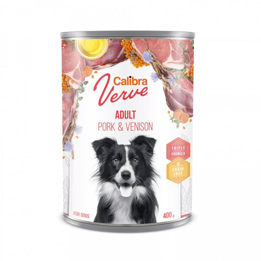 Calibra Dog Verve GF Adult Cerdo y Venado Comida Húmeda 6 latas de 400g