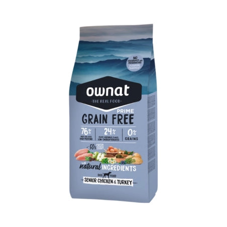 Ownat Grain Free Canine Prime Senior Chicken and Turkey 3Kg