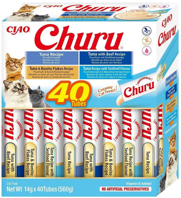 Churu Cat Variedades de Atún Snacks 40 tubos x 14g