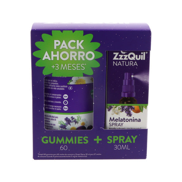 ZzzQuil Natura Gummies and Oral Spray 60 gummies + 30ml